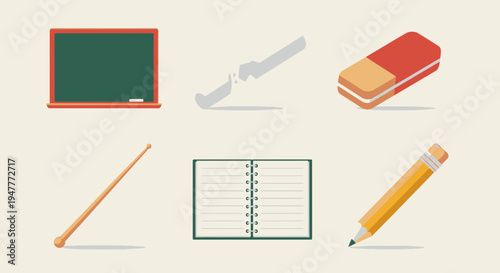 School supplies on a table top 17.