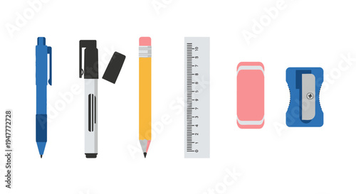 School supplies on a white background 6.