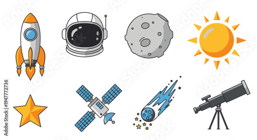 Space exploration and astronomy icons 2.