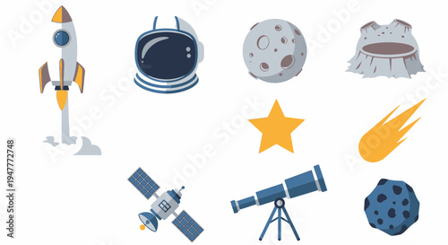 Space Exploration Rocket Satellite Telescope.