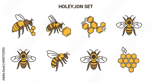 Yellow and black honey bees flying 1.