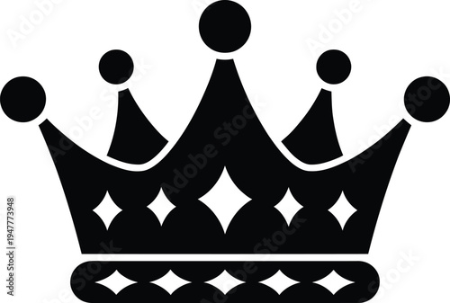 Vector crown icon a regal black silhouette crown graphic