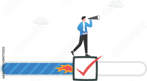 Businessman Tracking Quality Result Success Bar