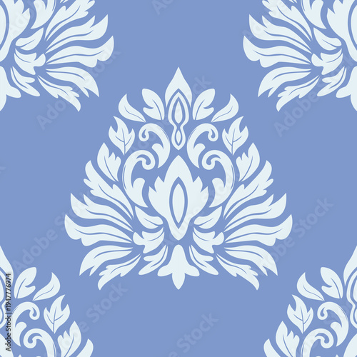 Damask seamless repeat element pattern. Beautiful luxury vintage floral damask vector illustration. Design for wallpaper, decorative, texture, textile, ornament, wrapping, shirts, clothing