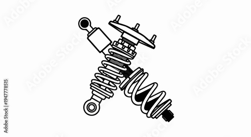 Illustration of two crossed shock absorbers with springs