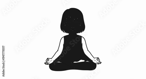 Stylized silhouette of a child meditating in a lotus position