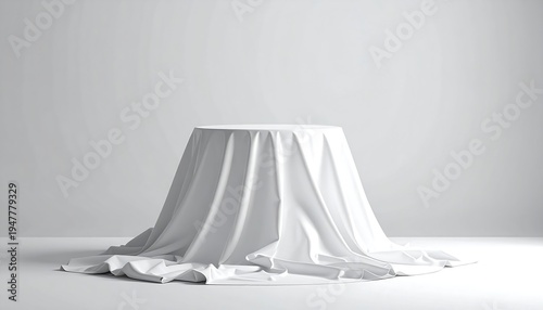 A white sheet draped over a cylindrical object
