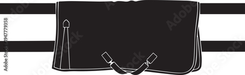 Equestrian horse riding saddle pad silhouette vector illustration line art design element