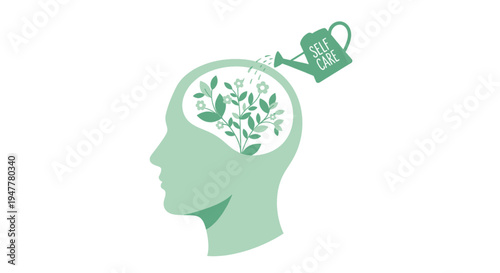 Cultivating Inner Wellness A symbolic depiction of self-care nurturing mental health and fostering personal growth for a balanced mind