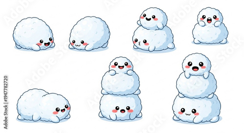 Adorable Snowman Characters and Variations, Perfect for Winter Themes and Festive Designs