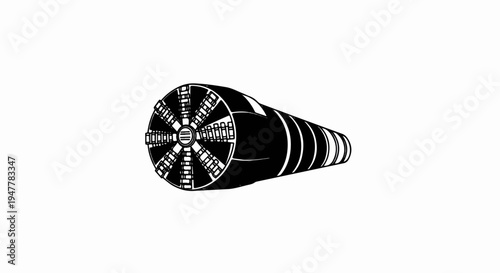 Tunnel boring machine with cutting head and segmented cylindrical body