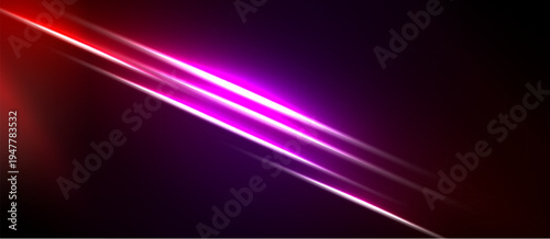 Abstract background features vibrant diagonal lines. Red transitions into purple, creating dynamic visual effect. Dark areas frame bright streaks.