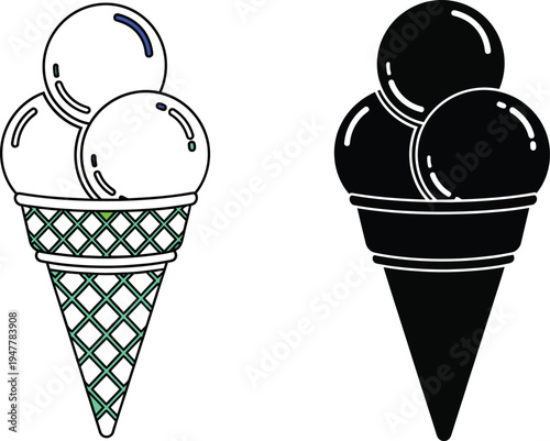 Set of Cartoon Facial Expressions and Emoticons with Happy Sad Angry and Surprised Emotions in Black and White Line Art