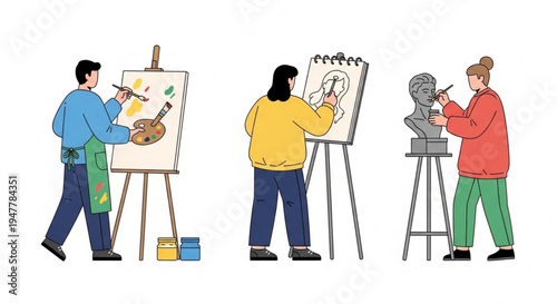 Cute anthropomorphic starfish characters dancing and posing in a fun underwater scene with coral and seaweed