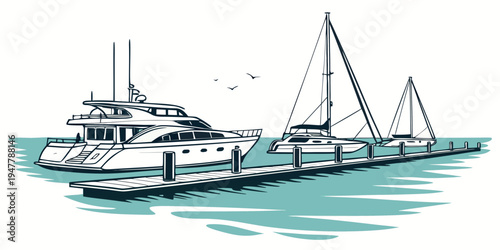 A large white boat sailing on calm waters Vector