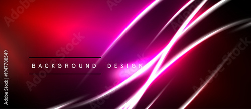 Abstract neon background. Pink, red gradients create dynamic light streaks. Modern design element for digital projects.