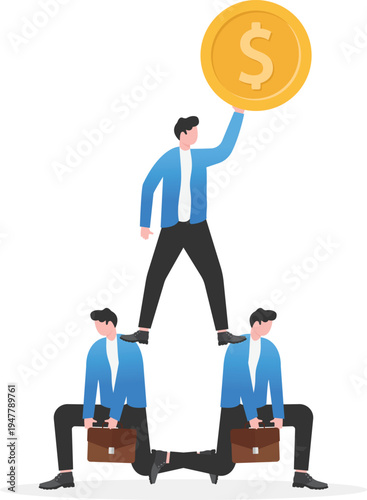 Professional Team Achieving Financial Wealth Goal