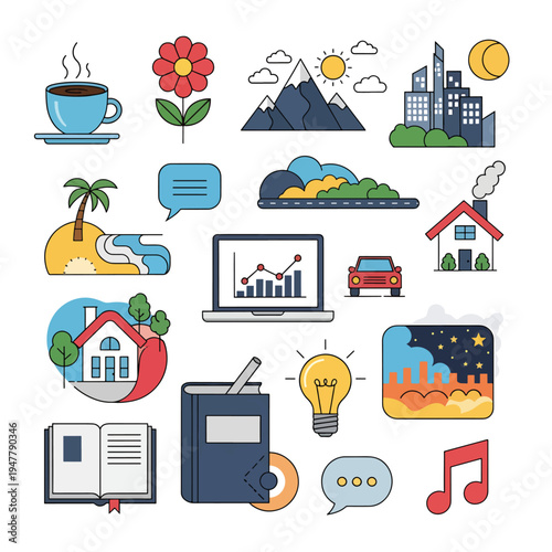 Collection of Modern Flat Design Icons 4.