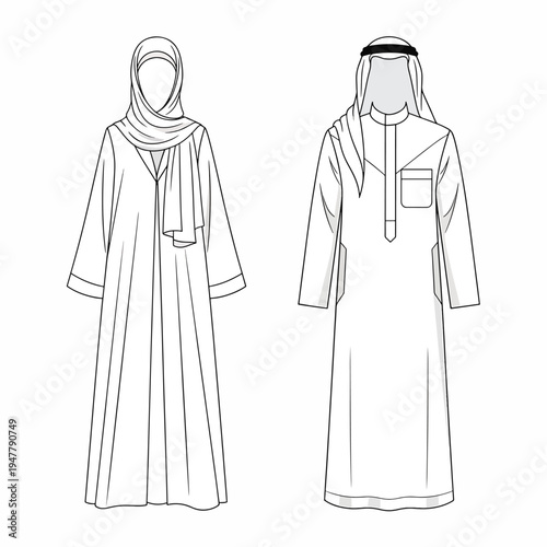 Traditional Islamic Clothing for Men and Women 1.