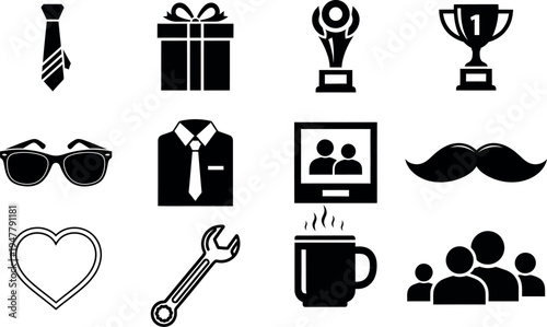 Heartfelt father's day icons for dad gift love family and celebration