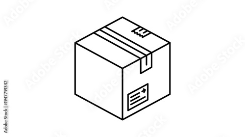 Simple line drawing of a box.