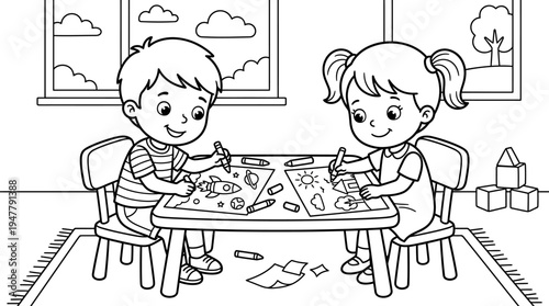 Children playing with puzzle pieces.
