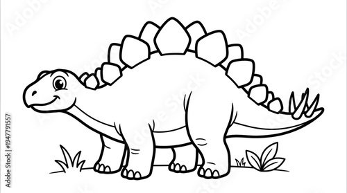 Stegosaurus dinosaur toy smiling happy.