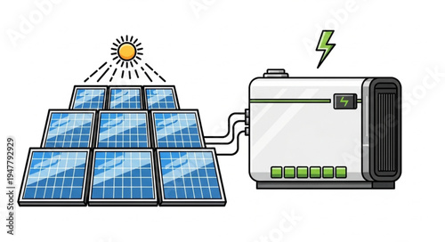 Solar panels energy storage system.