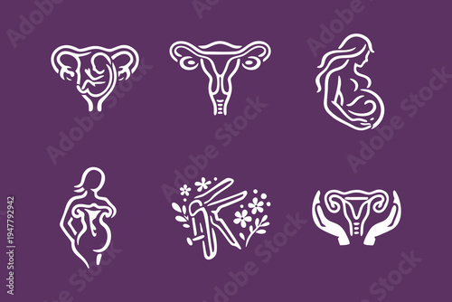 Gynecology and Women Health Medical Icons