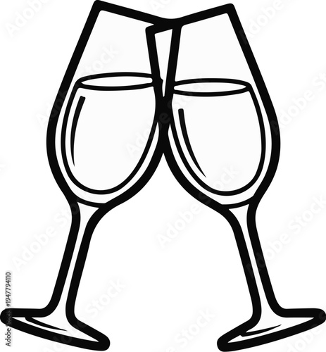 Two glasses clinking together, signifying a toast