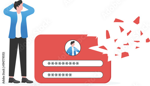 Businessman Facing Broken Identity Security Breach