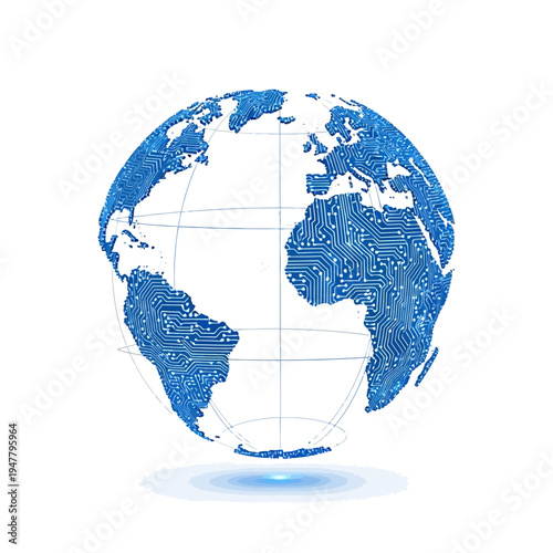 Global connectivity and world map.