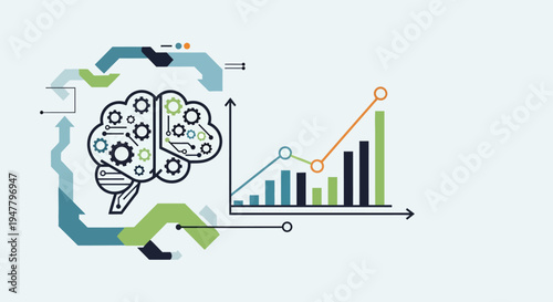 Brain Diagram with Chart and Graph.