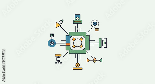 Central Microchip with Connected Components.