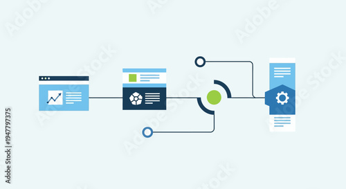 Data Processing Steps Infographic Elements.