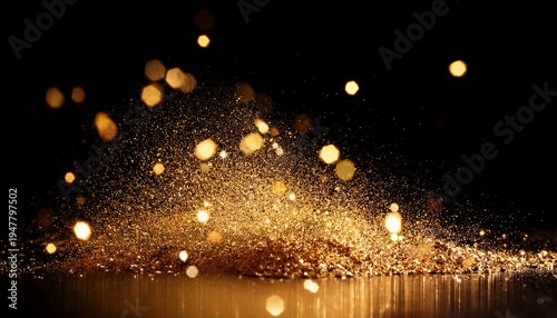 gold sparkle on black background