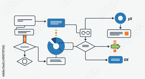 Flowchart Diagram with Process Steps and Decisions.