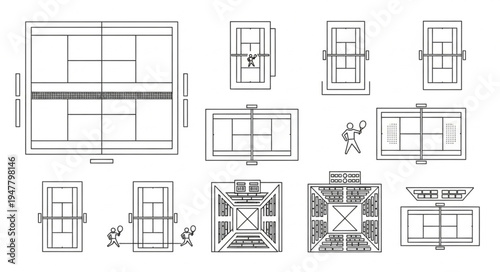 Architectural Drawings - Detailed Plans and Elevations of a Building.