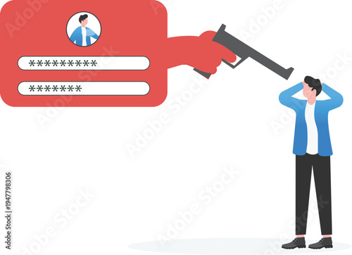 Giant Hand Holding Account Profile at Gunpoint