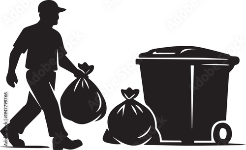 Garbage Collector Vector Illustration