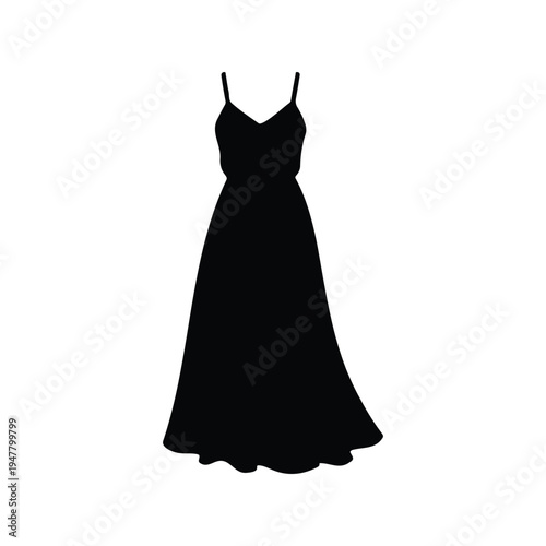 Night dress silhouette icon vector flat design.