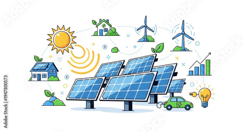 Solar Panels Renewable Energy System.