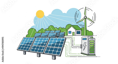 Solar Panels Renewable Energy System.