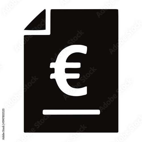 Euro symbol on a document, representing financial transactions, currency exchange, and economic matters