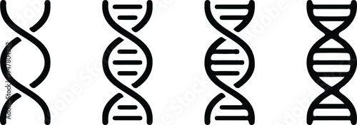 DNA icon four set vector illustration design 