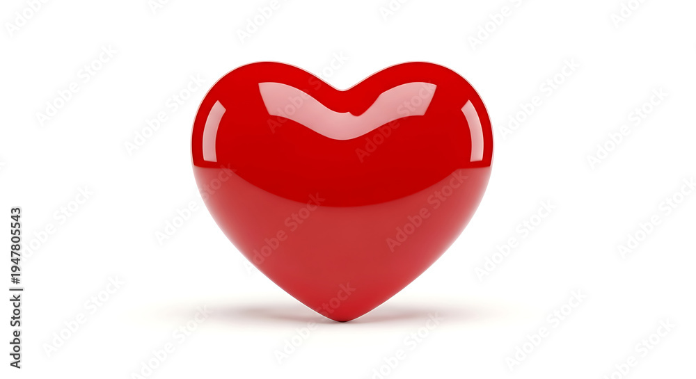 Fototapeta premium Shiny Red Heart Shape love symbol