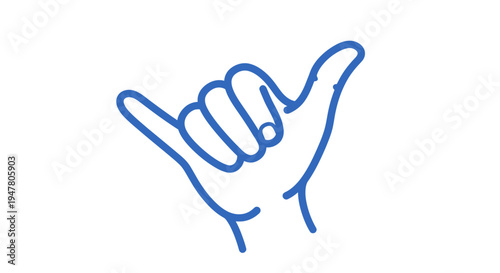 Shaka sign hand gesture symbol.