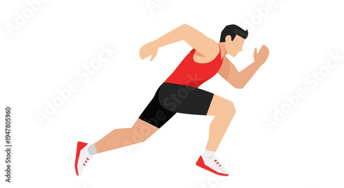 Young man running in athletic wear.