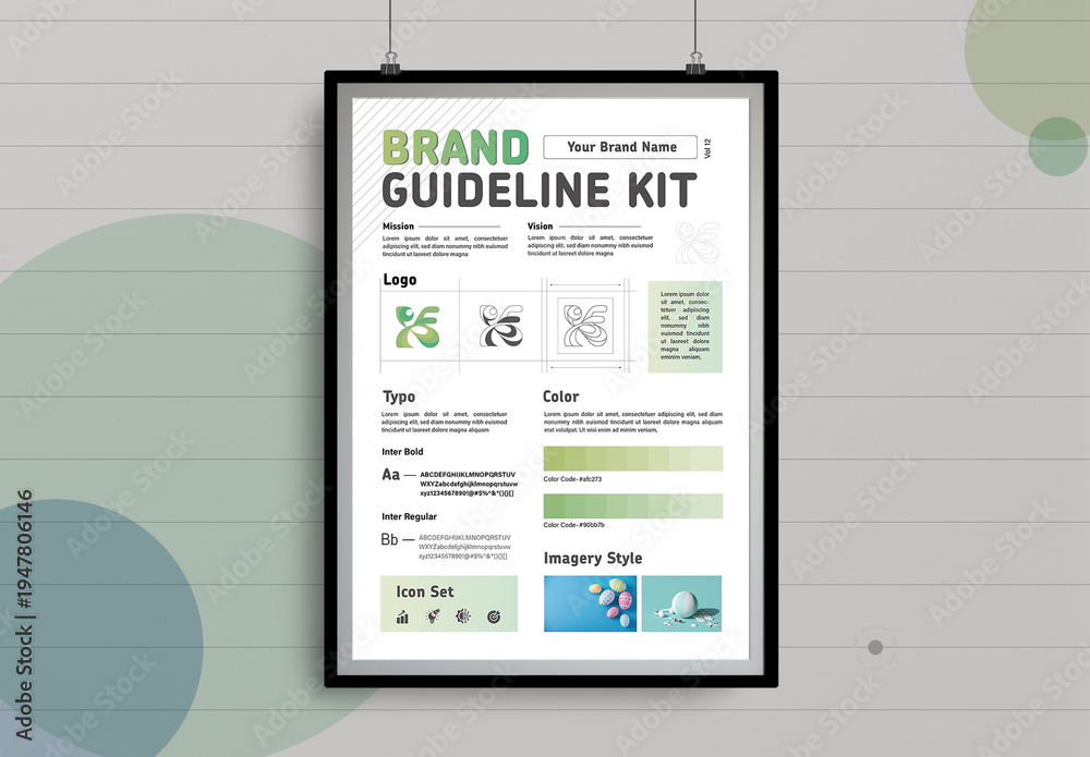 Brand Kit And Identity Guideline Layout Stock Template | Adobe Stock