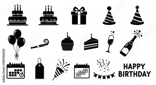 Collection of birthday icon